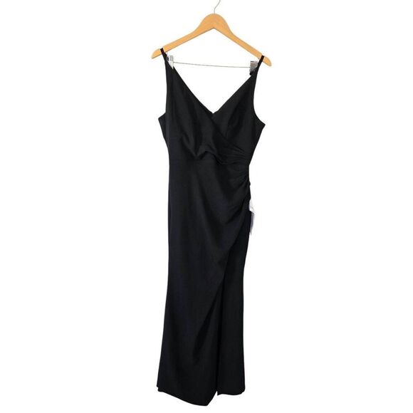 Dress the Population Jordan Gown Ruched Side Slit Black Size XL NWT - Picture 4 of 11